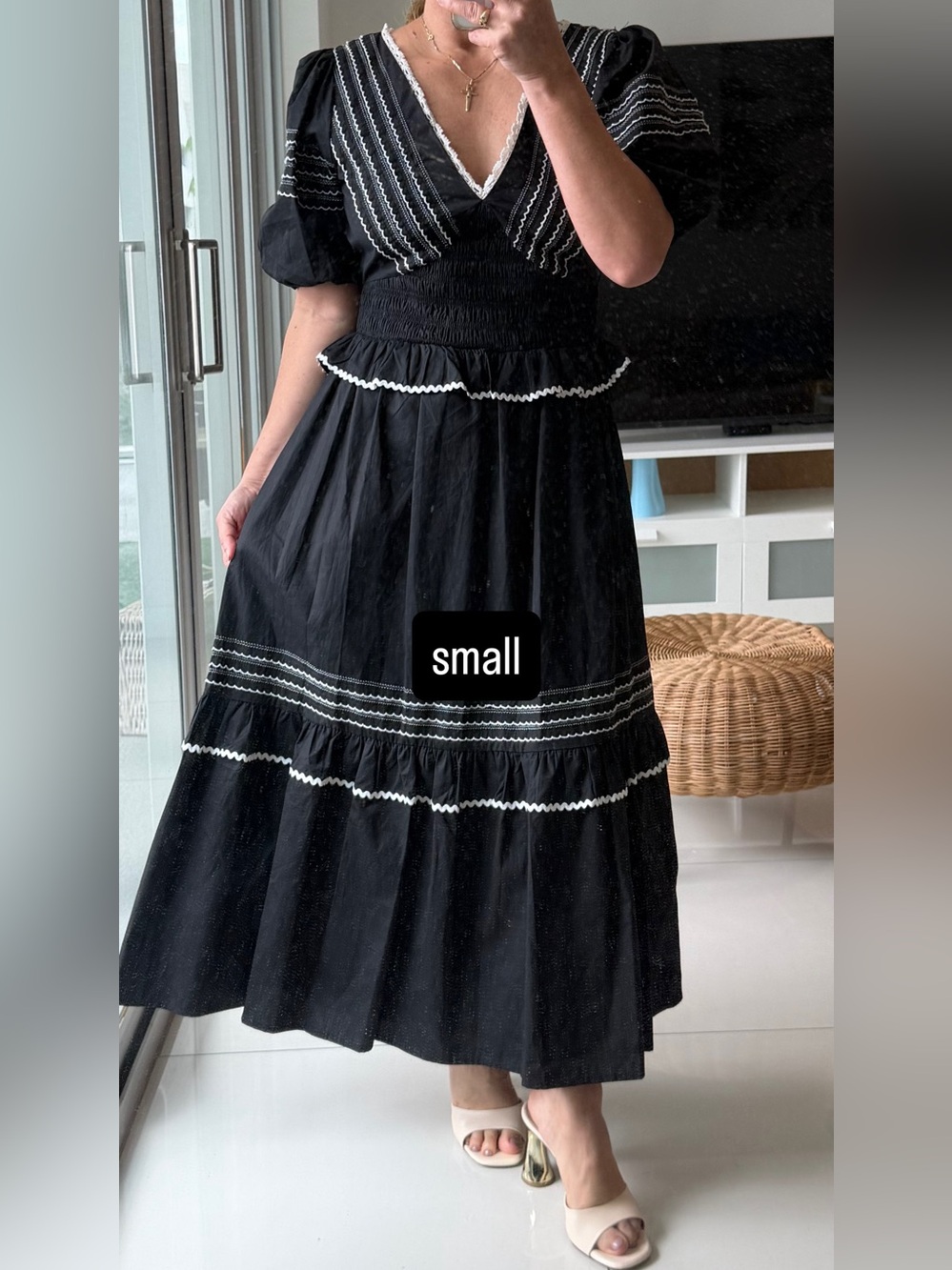 Sugarlips Black Maxi Dress with White Trim